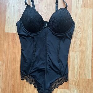 Elegant Black Lace Bodysuit